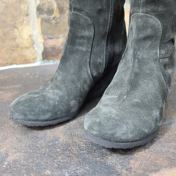 PONS Quintana Suede Leather Tall Wedge Boots 39 - Picture 5 of 9